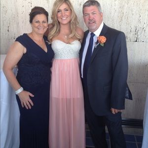 Coral and lace Maxi dress